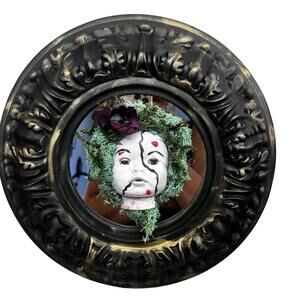 gothic creepy horror Spooky theme Doll Handmade Halloween Mirror Decor Scary
